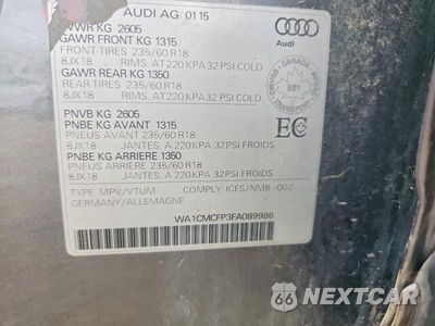 Zdjęcie 12 z 12 samochodu: 2015 AUDI Q5 TDI PREMIUM PLUS VIN:WA1CMCFP3FA089986 - miniatura