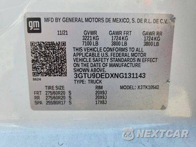 Zdjęcie 12 z 12 samochodu: 2022 GMC SIERRA LIMITED K1500 SLT VIN:3GTU9DEDXNG131143 - miniatura