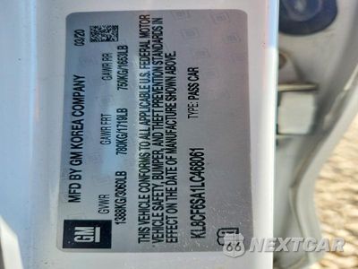 Zdjęcie 13 z 13 samochodu: 2020 CHEVROLET SPARK 2LT VIN:KL8CF6SA1LC468061 - miniatura