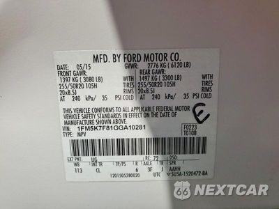 Zdjęcie 13 z 13 samochodu: 2016 FORD EXPLORER LIMITED VIN:1FM5K7F81GGA10281 - miniatura