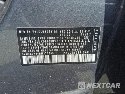 Zdjęcie 12 z 12 samochodu: 2017 VOLKSWAGEN JETTA S VIN:3VW2B7AJ4HM371655 - miniatura