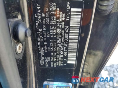 Zdjęcie 13 z 13 samochodu: 2014 HYUNDAI TUCSON GLS VIN:KM8JT3AF7EU801424 - miniatura