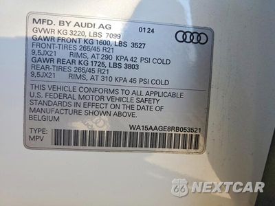 Zdjęcie 13 z 13 samochodu: 2024 AUDI Q8 E-TRON PREMIUM PLUS VIN:WA15AAGE8RB053521 - miniatura