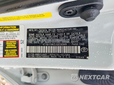 Zdjęcie 13 z 13 samochodu: 2018 TOYOTA CAMRY XLE VIN:4T1B11HK2JU038966 - miniatura