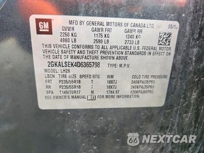 Zdjęcie 13 z 13 samochodu: 2013 GMC TERRAIN SLE VIN:2GKALSEK4D6365798 - miniatura
