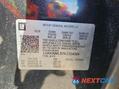 Zdjęcie 13 z 13 samochodu: 2019 GMC ACADIA SLT-1 VIN:1GKKNMLS7KZ214324 - miniatura