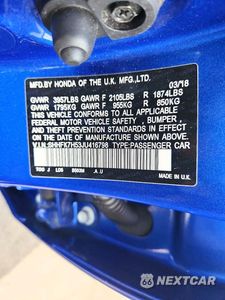 Zdjęcie 13 z 13 samochodu: 2018 HONDA CIVIC EX VIN:SHHFK7H53JU416798 - miniatura