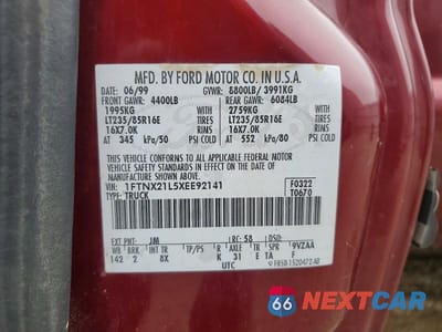 Zdjęcie 12 z 12 samochodu: 1999 FORD F250 SUPER DUTY VIN:1FTNX21L5XEE92141 - miniatura