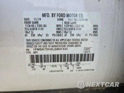 Zdjęcie 13 z 13 samochodu: 2020 FORD EXPLORER XLT VIN:1FMSK7DH2LGB41333 - miniatura