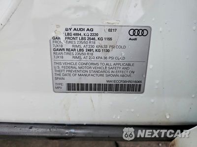 Zdjęcie 13 z 13 samochodu: 2017 AUDI Q3 PREMIUM VIN:WA1ECCFS6HR016065 - miniatura