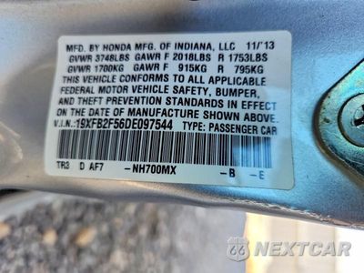 Zdjęcie 12 z 12 samochodu: 2013 HONDA CIVIC LX VIN:19XFB2F56DE097544 - miniatura