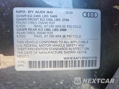 Zdjęcie 13 z 13 samochodu: 2023 AUDI Q5 PREMIUM PLUS 45 VIN:WA1EAAFY3P2077170 - miniatura
