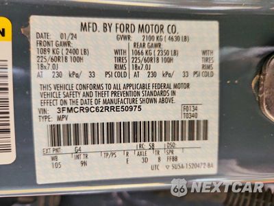 Zdjęcie 13 z 13 samochodu: 2024 FORD BRONCO SPORT OUTER BANKS VIN:3FMCR9C62RRE50975 - miniatura