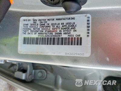 Zdjęcie 12 z 12 samochodu: 2003 PONTIAC VIBE VIN:5Y2SL62813Z482287 - miniatura