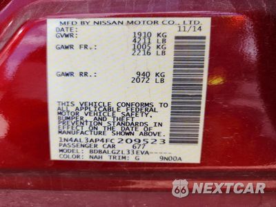 Zdjęcie 13 z 13 samochodu: 2015 NISSAN ALTIMA 2.5 S VIN:1N4AL3AP4FC209523 - miniatura