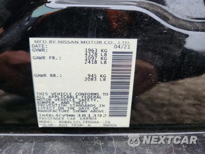 Zdjęcie 12 z 12 samochodu: 2021 NISSAN ALTIMA SR VIN:1N4BL4CV9MN381392 - miniatura