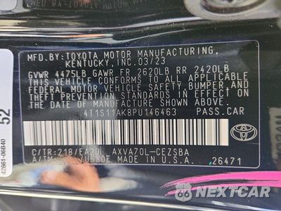 Zdjęcie 13 z 13 samochodu: 2023 TOYOTA CAMRY SE VIN:4T1S11AK8PU146463 - miniatura