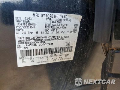 Zdjęcie 13 z 13 samochodu: 2013 FORD EXPLORER SPORT VIN:1FM5K8GT7DGC28021 - miniatura