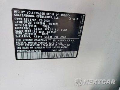 Zdjęcie 13 z 13 samochodu: 2018 VOLKSWAGEN ATLAS SE VIN:1V2CR2CA6JC573292 - miniatura