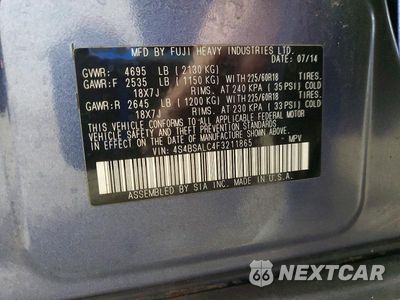 Zdjęcie 14 z 14 samochodu: 2015 SUBARU OUTBACK 2.5I LIMITED VIN:4S4BSALC4F3211865 - miniatura