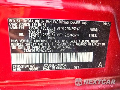 Zdjęcie 13 z 13 samochodu: 2023 TOYOTA RAV4 XLE VIN:2T3W1RFV3PW297298 - miniatura