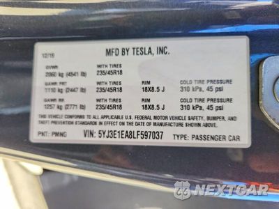 Zdjęcie 13 z 13 samochodu: 2020 TESLA MODEL 3 VIN:5YJ3E1EA8LF597037 - miniatura
