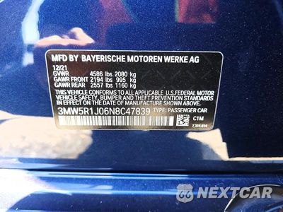 Zdjęcie 13 z 13 samochodu: 2022 BMW 330I VIN:3MW5R1J06N8C47839 - miniatura