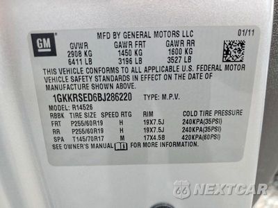Zdjęcie 14 z 14 samochodu: 2011 GMC ACADIA SLT-2 VIN:1GKKRSED6BJ286220 - miniatura