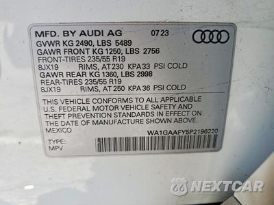 Zdjęcie 13 z 13 samochodu: 2023 AUDI Q5 PREMIUM 45 VIN:WA1GAAFY5P2196220 - miniatura