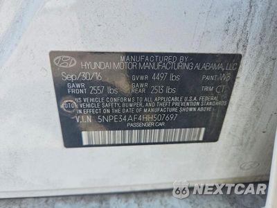 Zdjęcie 12 z 12 samochodu: 2017 HYUNDAI SONATA SPORT VIN:5NPE34AF4HH507697 - miniatura