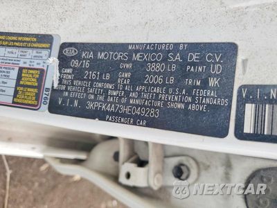 Zdjęcie 12 z 12 samochodu: 2017 KIA FORTE LX VIN:3KPFK4A73HE049283 - miniatura