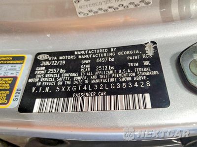 Zdjęcie 13 z 13 samochodu: 2020 KIA OPTIMA LX VIN:5XXGT4L32LG383428 - miniatura