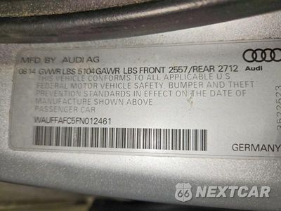 Zdjęcie 12 z 12 samochodu: 2015 AUDI A6 PREMIUM VIN:WAUFFAFC5FN012461 - miniatura