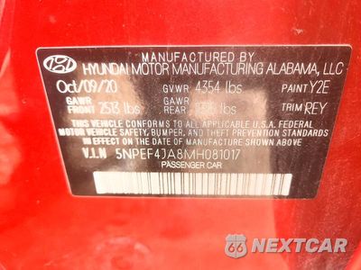 Zdjęcie 13 z 13 samochodu: 2021 HYUNDAI SONATA SEL VIN:5NPEF4JA8MH081017 - miniatura