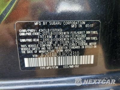 Zdjęcie 12 z 12 samochodu: 2018 SUBARU CROSSTREK VIN:JF2GTAAC8JH214310 - miniatura
