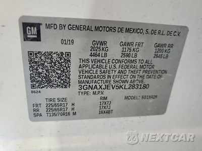Zdjęcie 13 z 13 samochodu: 2019 CHEVROLET EQUINOX LT VIN:3GNAXJEV5KL283180 - miniatura