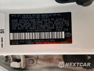 Zdjęcie 12 z 12 samochodu: 2023 TOYOTA CAMRY LE VIN:4T1C11AK7PU107674 - miniatura