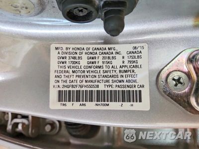 Zdjęcie 12 z 12 samochodu: 2015 HONDA CIVIC SE VIN:2HGFB2F76FH550538 - miniatura