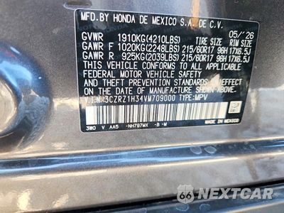 Zdjęcie 12 z 12 samochodu: 2027 HONDA HR-V LX VIN:3CZRZ1H34VM709000 - miniatura