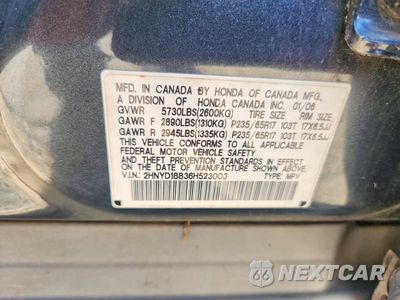 Zdjęcie 12 z 12 samochodu: 2006 ACURA MDX TOURING VIN:2HNYD18836H523003 - miniatura