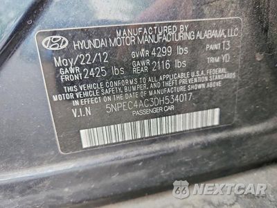 Zdjęcie 12 z 12 samochodu: 2013 HYUNDAI SONATA LIMITED VIN:5NPEC4AC3DH534017 - miniatura