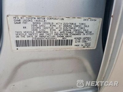 Zdjęcie 13 z 13 samochodu: 2004 TOYOTA RAV4 BASE VIN:JTEGD20V740028941 - miniatura