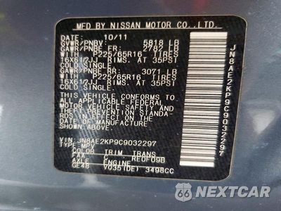 Zdjęcie 13 z 13 samochodu: 2012 NISSAN QUEST 3.5 S VIN:JN8AE2KP9C9032297 - miniatura