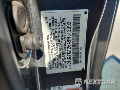 Zdjęcie 12 z 12 samochodu: 2009 HONDA CIVIC LX VIN:2HGFG12649H512092 - miniatura