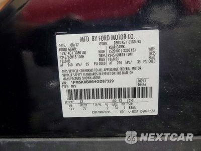Zdjęcie 13 z 13 samochodu: 2017 FORD EXPLORER VIN:1FM5K8B86HGD87329 - miniatura