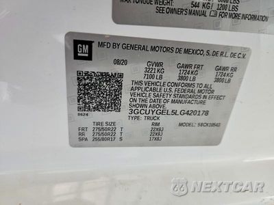 Zdjęcie 12 z 12 samochodu: 2020 CHEVROLET SILVERADO K1500 LTZ VIN:3GCUYGEL5LG420178 - miniatura
