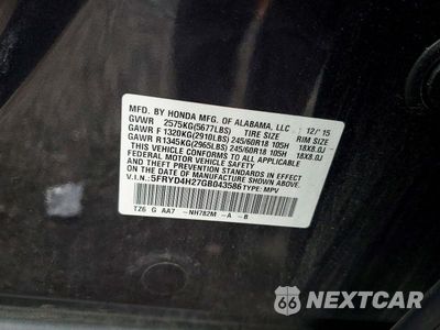 Zdjęcie 12 z 12 samochodu: 2016 ACURA MDX VIN:5FRYD4H27GB043586 - miniatura