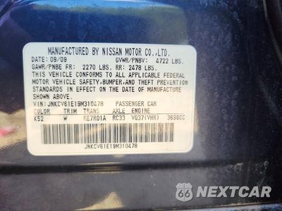 Zdjęcie 12 z 12 samochodu: 2009 INFINITI G37 SEDAN BASE VIN:JNKCV61E19M310478 - miniatura