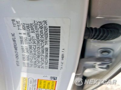 Zdjęcie 12 z 12 samochodu: 2019 HONDA ACCORD EXL VIN:1HGCV1F59KA018406 - miniatura