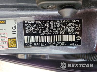 Zdjęcie 12 z 12 samochodu: 2021 TOYOTA PRIUS PRIME LE VIN:JTDKAMFP1M3192924 - miniatura